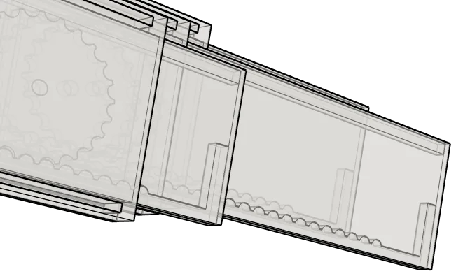 helmet exploded triple screen assembly view