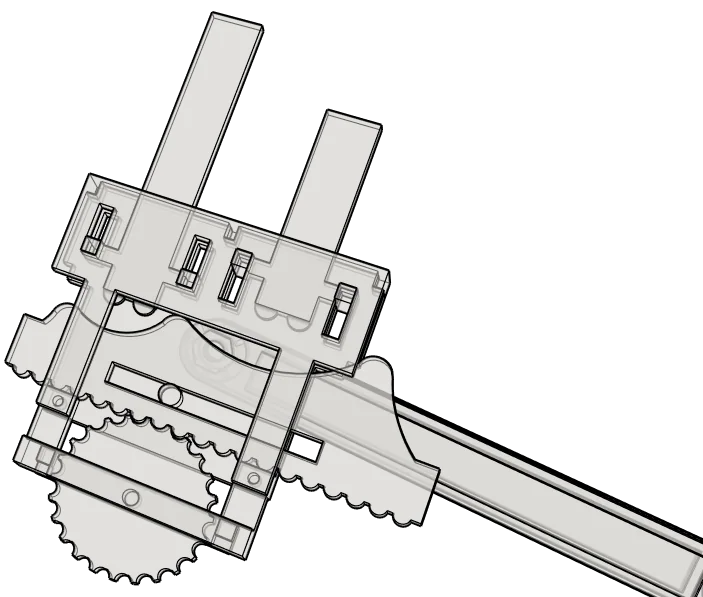 helmet exploded dual rail assembly view